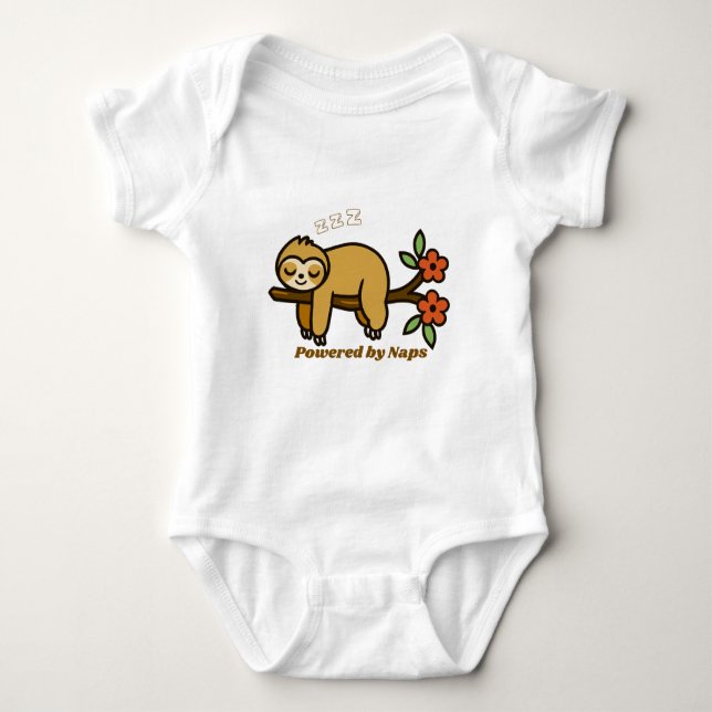 powered by naps baby bodysuit (Front)