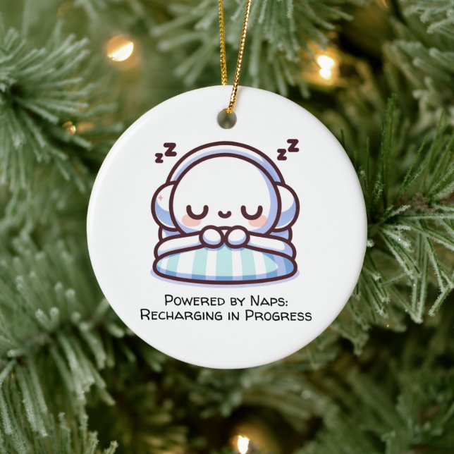 Powered by Naps: Recharging in Progress Ceramic Tree Decoration (Tree)