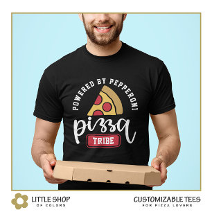Powered by Pepperoni Pizza Lover's Customisable T-Shirt