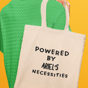 Powered by Personalised Funny Quirky Gift Tote Bag