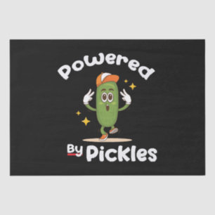 Powered By Pickles Food Pickle Funny Tissue Paper