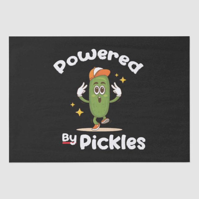 Powered By Pickles Food Pickle Funny Tissue Paper (Front)