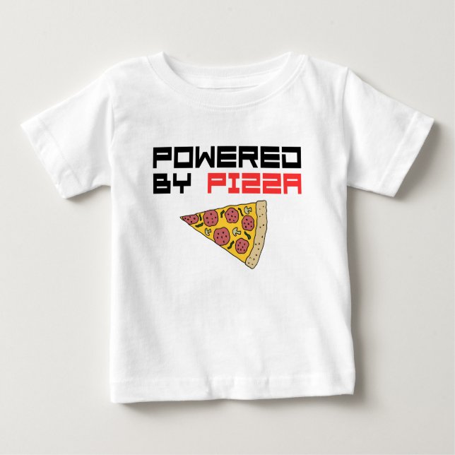 Powered By Pizza Baby T-Shirt (Front)