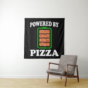 Powered By Pizza - Funny Pizza Tapestry