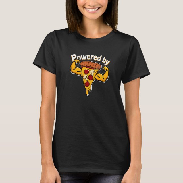 Powered By Pizza Gym T-Shirt (Front)