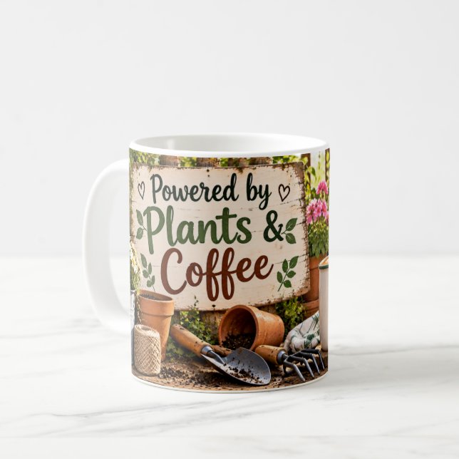Powered by Plants & Coffee Mug (Front Left)