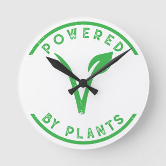 Powered by Plants Round Clock