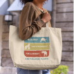 Powered by Plants Vegan Animals Fuelled  Large Tote Bag<br><div class="desc">This design may be personalised in the area provided by changing the photo and/or text. Or it can be customised by clicking Personalise this Template and then choosing the click to customise further option and delete or change the colour of the background, add text, change the text colour or style,...</div>