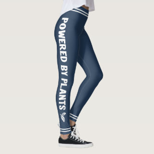 Powered by plants Vegan blue minimal Leggings