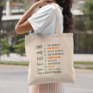 Powered by Plants Vegan For Everything Tote Bag