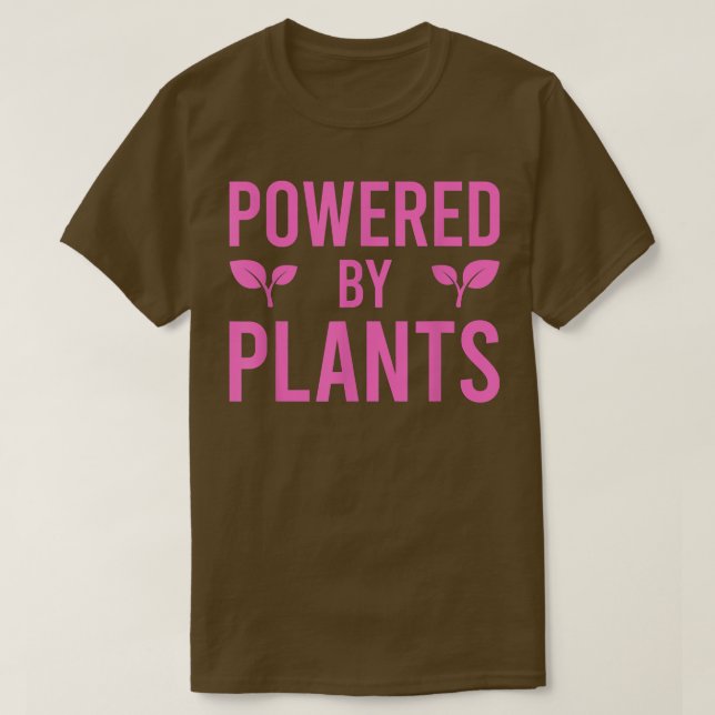 Powered By Plants Vegetarian Vegan Workout Plant P T-Shirt (Design Front)