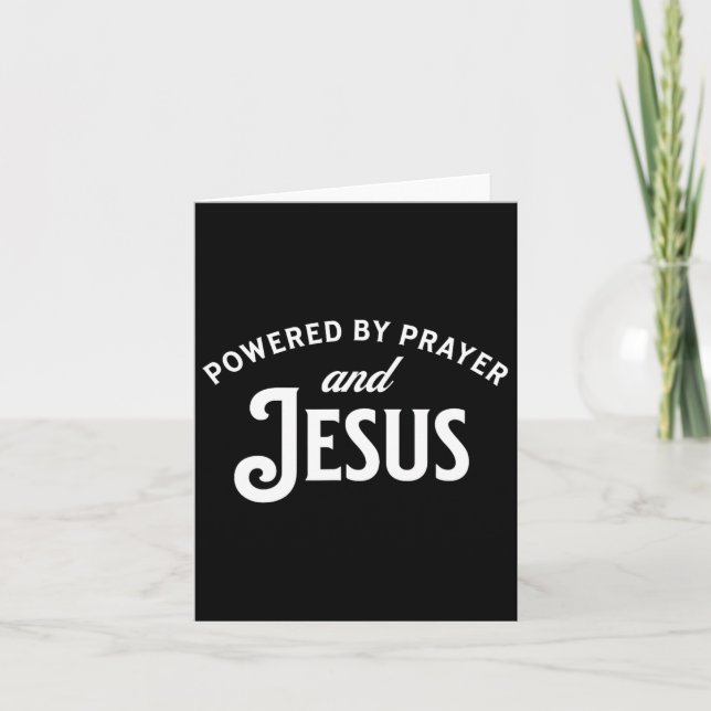 Powered By Prayer And Jesus Christmas  Card (Front)