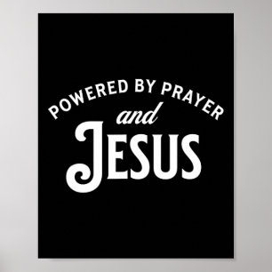 Powered By Prayer And Jesus Christmas Poster