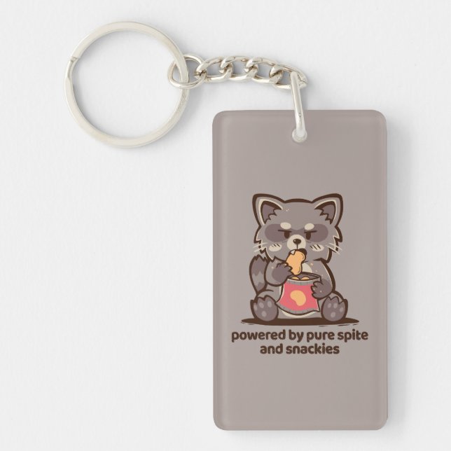 Powered by Pure Spite and Snackies Key Ring (Front)