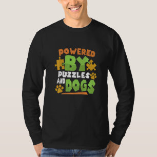 Powered By Puzzles And Dogs Puzzle Puzzler Board G T-Shirt