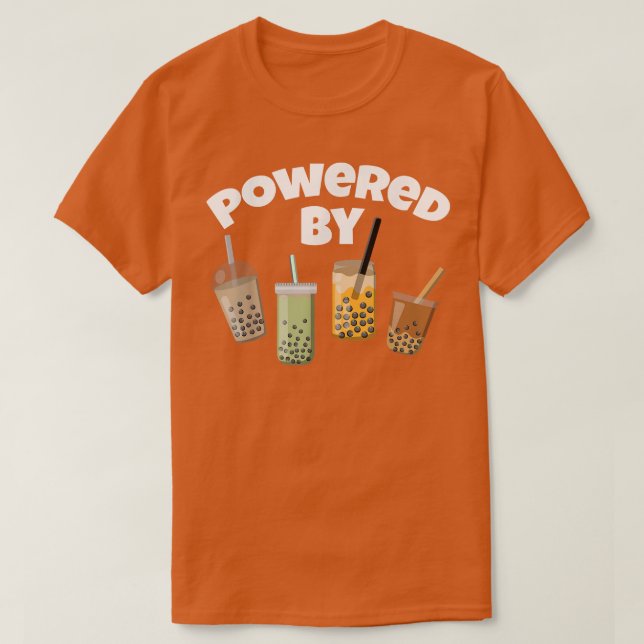 Powered By Ramen and Boba Anime Japanese Noodle Bu T-Shirt (Design Front)