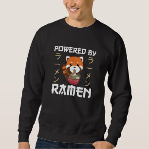 Powered By Ramen Cute Red Panda Eats Ramen Noodles Sweatshirt