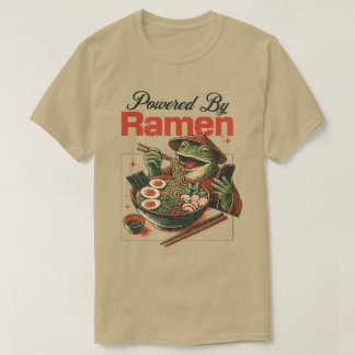 Powered By Ramen Frog Phone Scrollin Funny Noodles T-Shirt