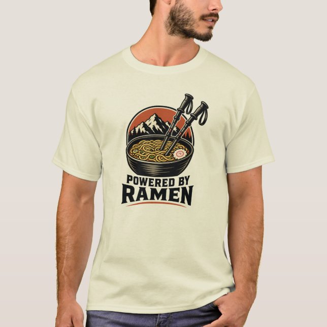 Powered by Ramen hiker hunger shirt (Front)