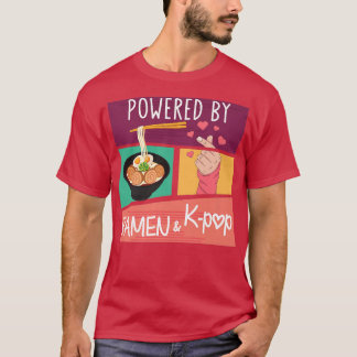 Powered By Ramen & K-pop Asia Korea Music Fashion  T-Shirt