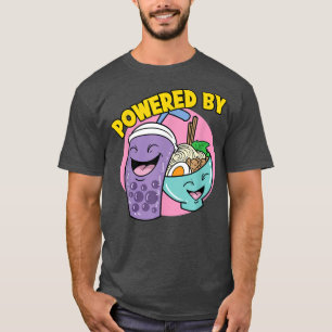 Powered By Ramen Noodle Bubble Tea Boba T-Shirt