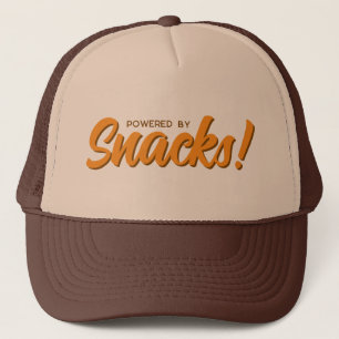 Powered By Snacks, Funny Pink Trucker Hat