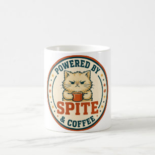 Powered By Spite & Coffee – Funny Grumpy Cat Mug