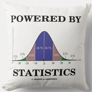 Powered By Statistics Bell Curve Stats Humour Cushion