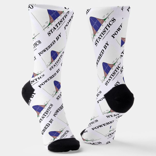 Powered By Statistics Bell Curve Stats Humour Socks (Angled)