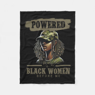 Powered By The Black Women Before Me Black History Fleece Blanket