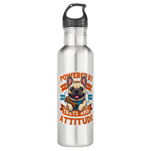 Powered By Treats And Attitude French Bulldog Vint 710 Ml Water Bottle