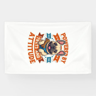 Powered By Treats And Attitude French Bulldog Vint Banner
