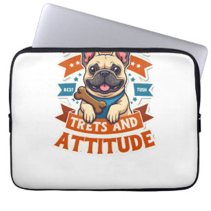 Powered By Treats And Attitude French Bulldog Vint Laptop Sleeve