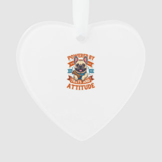 Powered By Treats And Attitude French Bulldog Vint Ornament