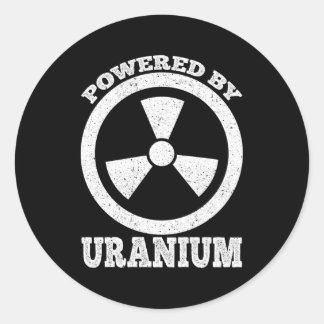 Powered By Uranium Nuclear Engineer Classic Round Sticker