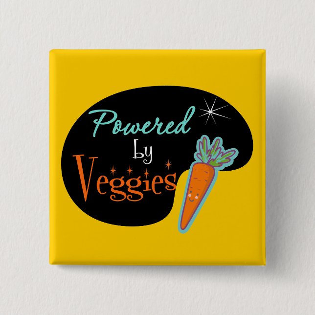 Powered by Veggies 15 Cm Square Badge (Front)