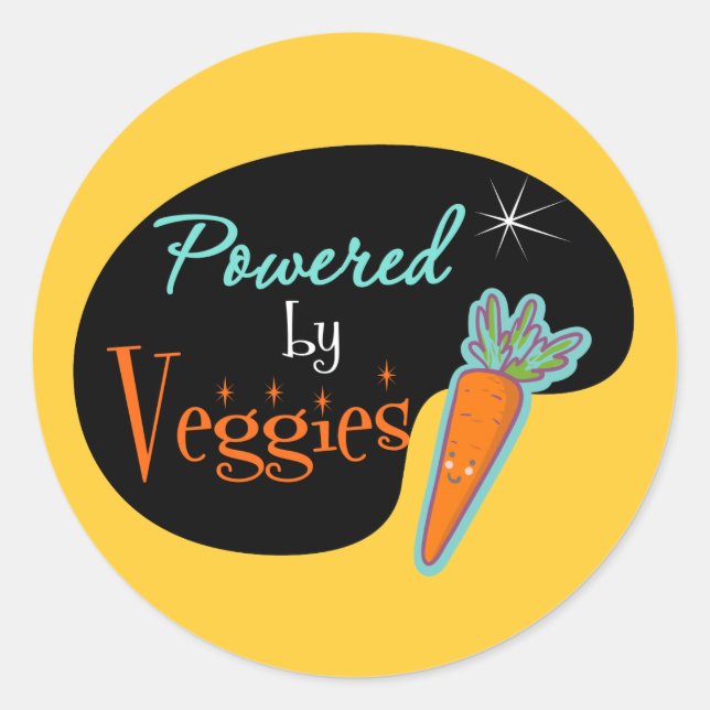 Powered by Veggies Classic Round Sticker (Front)
