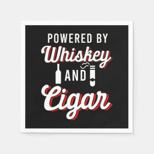 Powered By Whiskey Cigar Smoker Tobacco Humidor Gi Napkin