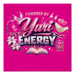 Powered by Yuri Energy   Girls’ Love Anime Design Poster