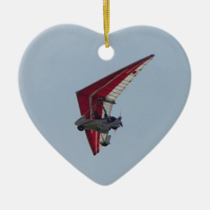 Powered hang glider ceramic tree decoration