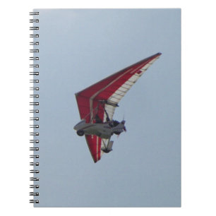 Powered hang glider spiral notebook
