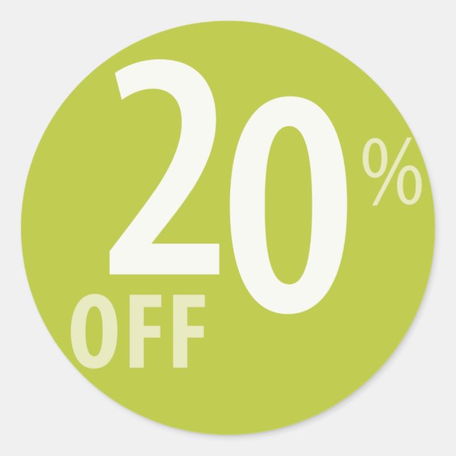Powerful 20% OFF SALE Sign Classic Round Sticker (Front)