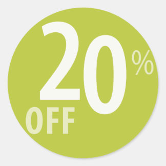 Powerful 20% OFF SALE Sign Classic Round Sticker