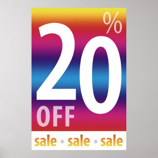 Powerful 20% OFF SALE Sign | Colourful