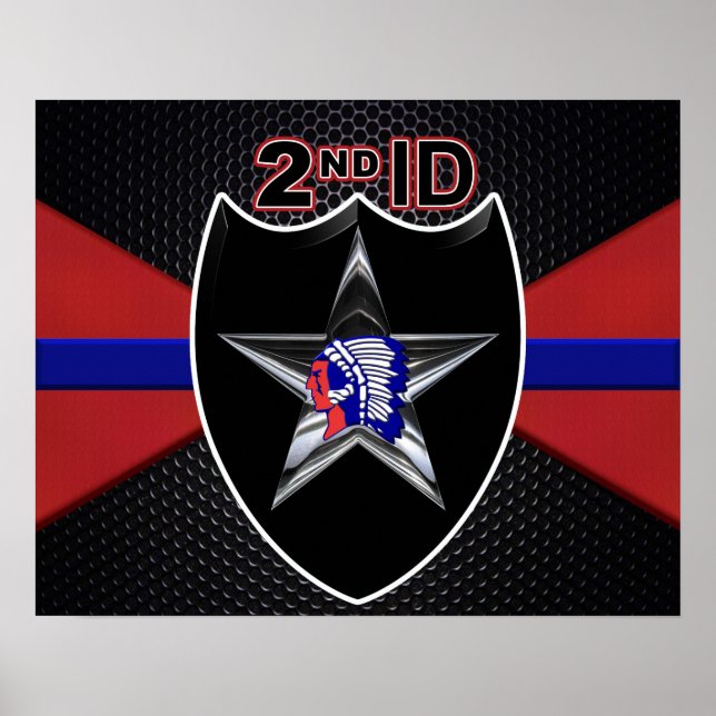 Powerful 2nd Infantry Division Poster (Front)