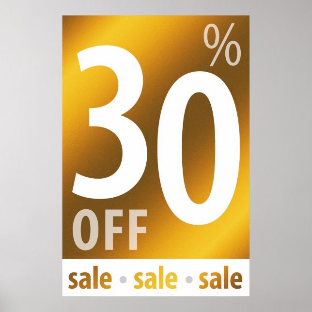 Powerful 30% OFF SALE Sign | Golden (Front)
