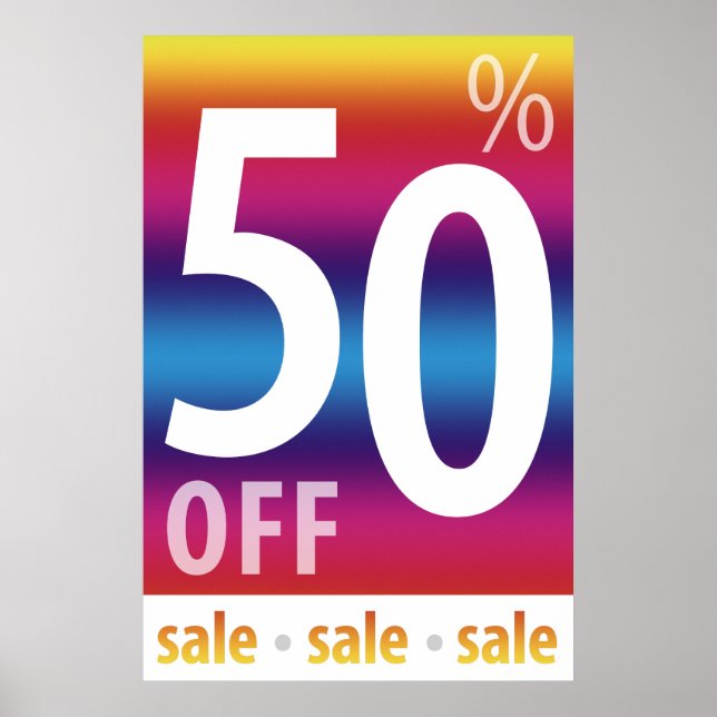 Powerful 50% OFF SALE Sign | Colorful (Front)