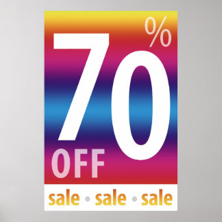 Powerful 70% OFF SALE Sign | Colourful