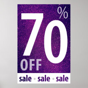 Powerful 70% OFF SALE Sign Purple Glitter