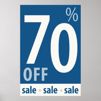 Powerful 70% OFF SALE Sign - retail sales poster